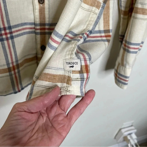 Men Toad & Co Airsmyth Long Sleeve Lightweight Flannel Shirt sustainable comfy - Picture 6 of 12